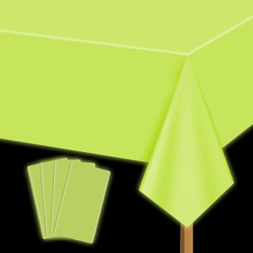 Neon Table Cloths 4 Pcs Yellow Glow in the Dark for Parties