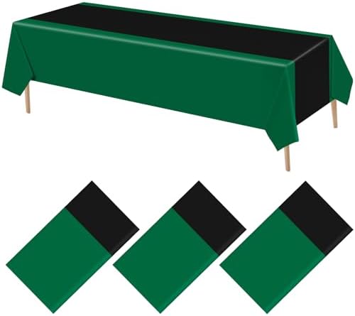 VitalCozy 3 Pack Plastic Table Runner Green and Black