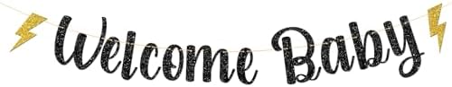 MonMon Craft Welcome Baby Mugle Banner Black Glitter
