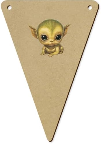 5 x 140mm Alien Baby Wooden Bunting Flags