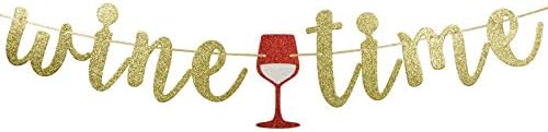 Glitter Wine Time Banner for Wine Whisky Parties