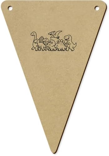 5 Pack Dinosaur Parade Wooden Bunting Flags
