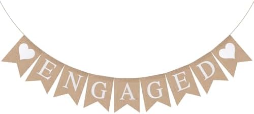 Motroce Engaged Burlap Banner 5x7 Inches Pre-Strung Decor