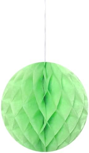 Wrapables 6 Inch Tissue Honeycomb Balls Set of 5 Light Green