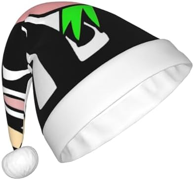 QINZHENG Personalized Santa Hat with Cute Cow Print