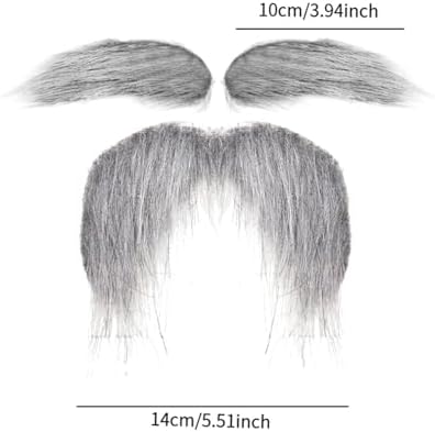 Colaxi Fake Mustache and Eyebrows Gray
