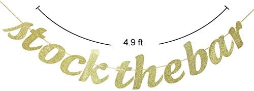 Gold Glitter Stock The Bar Banner Wedding Decor