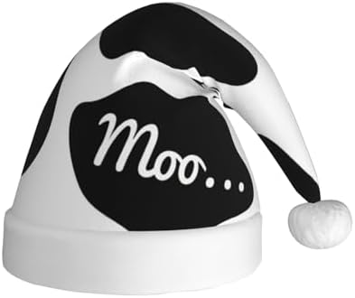 QINZHENG Personalized Santa Hat with Cow Print