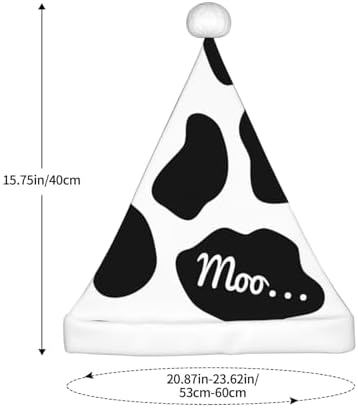 QINZHENG Personalized Santa Hat with Cow Print