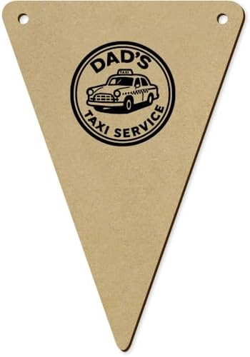 5 x 140mm Dads Taxi Service Wooden Bunting Flags