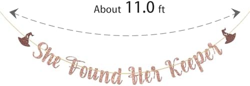 She Found Her Keeper Rose Gold Glitter Banner