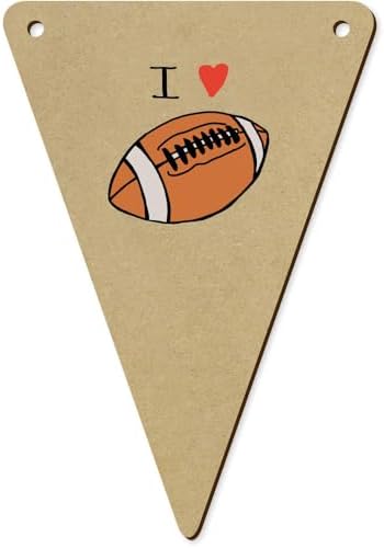 5 x 140mm I Love Rugby Wooden Bunting Flags