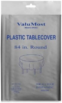 Party Essentials ValuMost 84 Inch Round Plastic Table Cover Silver