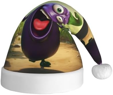 QinZheng Cartoon Eggplant Santa Hat for Women