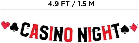 Casino Themed Glitter Banner for Vegas Birthday or Bachelorette Party