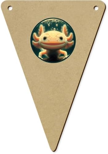 5-Piece Smiling Axolotl Wooden Bunting Flags
