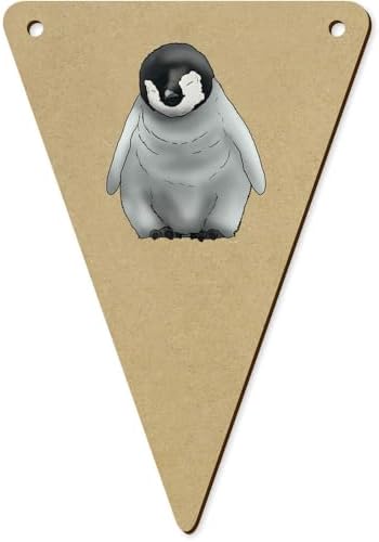 5 x 140mm Penguin Chick Wooden Bunting Flags