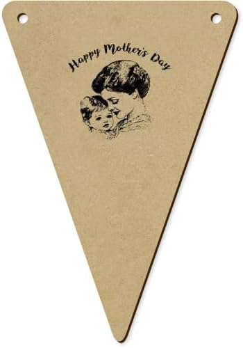 5 x 140mm Happy Mothers Day Wooden Bunting Flags