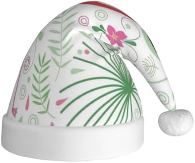 QINZHENG Floral Flamingo Santa Hat Personalized Christmas Headwear