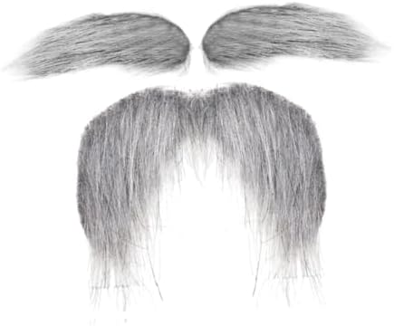 Colaxi Fake Mustache and Eyebrows Gray
