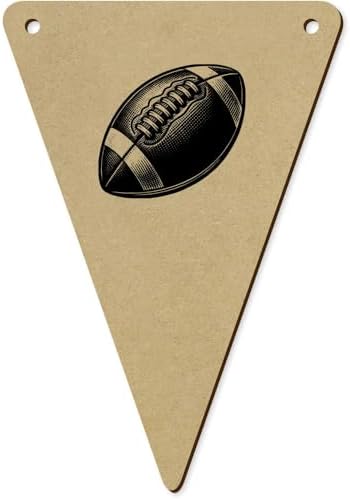 Azeeda 5 Pack Banded Rugby Ball Wooden Bunting Flags BN00089457