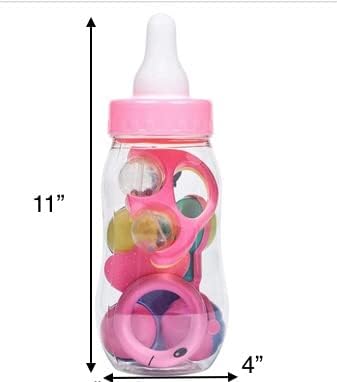 Jumbo Pink Plastic Baby Bottle Fillable Centerpiece