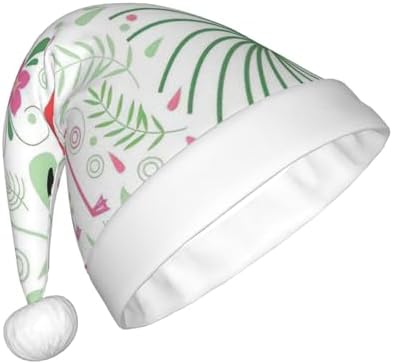 QINZHENG Floral Flamingo Santa Hat Personalized Christmas Headwear