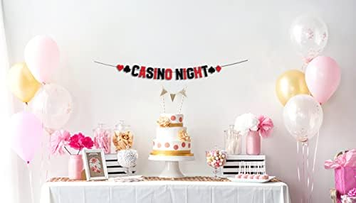 Casino Themed Glitter Banner for Vegas Birthday or Bachelorette Party