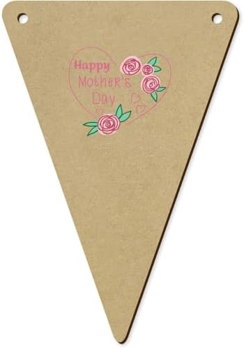 Happy Mothers Day Wooden Bunting Flags 5 x 140mm