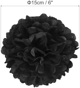 PATIKIL 6 Inch Black Tissue Pom Poms 20 Pack