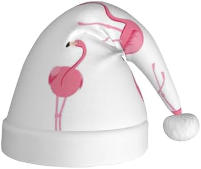 QINZHENG Flamingos Print Santa Hat for Women Adult