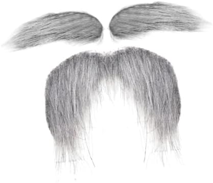 Colaxi Fake Mustache and Eyebrows Gray