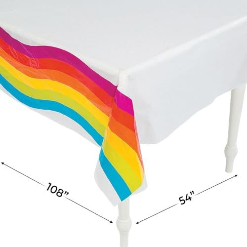 Fun Express Rainbow Party Table Cover 1 Piece