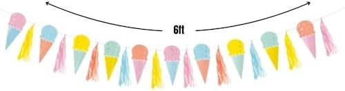 Unique Pastel Ice Cream Garland With Tassels Pack Of 1 6 Ft