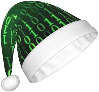 QinZheng Hacker Era Print Santa Hat for Women