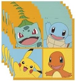 Pokemon Birthday Party Supplies Bundle 16 Plates 16 Napkins Dinosaur Sticker Sheet