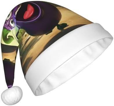 QinZheng Cartoon Eggplant Santa Hat for Women