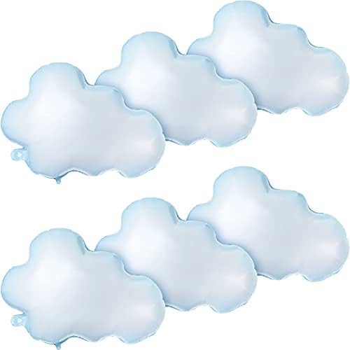 6 pcs White Cloud Foil Balloons for Birthday Decor