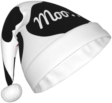 QINZHENG Personalized Santa Hat with Cow Print