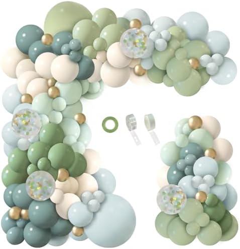 150Pcs Dusty Blue Green Balloon Garland Kit