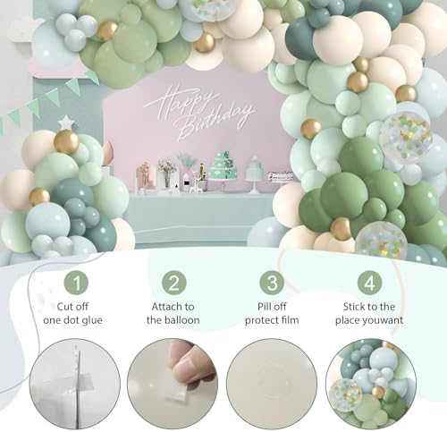 150Pcs Dusty Blue Green Balloon Garland Kit
