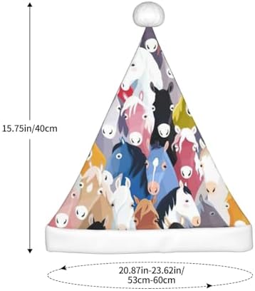 QINZHENG Cartoon Horses Santa Hat Christmas Gift for Women