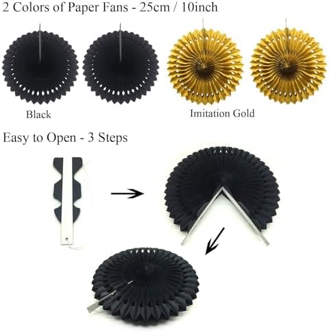 Black and Gold Party Decor Set 20 Pcs