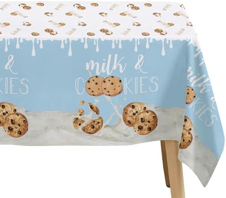 Milk and Cookies Birthday Tablecloth 3pcs 86x55in