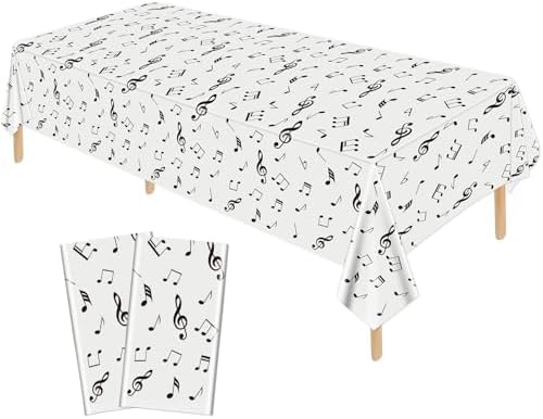 8 Pack Musical Notes Tablecloths 51x86 Inch Reusable Party Decorations