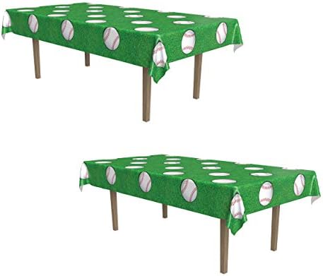 Beistle Baseball Table Covers 54 x 108 2 Piece