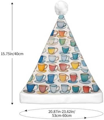 QINZHENG LED Christmas Hat with Teapots and Cups Print