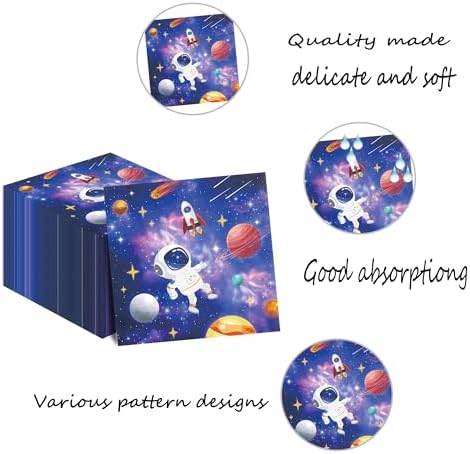 40Pcs Outer Space Themed Party Napkins