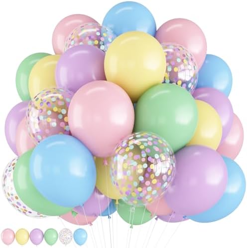 Pastel Rainbow Balloons 12 Inch Decor Set