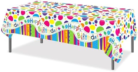 Adirasenotek 3Pcs Birthday Tablecloth Decorations